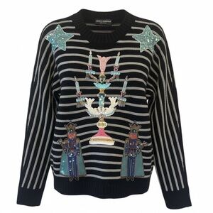 Dolce & Gabbana Women’s Cashmere Crewneck Sweater with Embellishments
